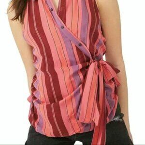 Free People Mackenzie Wrap Top Berry Colored M